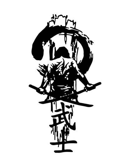 Enso Samurai semi-permanent tattoo – waterproof zen warrior tattoo by Inkmafia