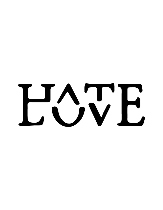 Hate Love semi-permanent tattoo – waterproof quote emotional tattoo by Inkmafia