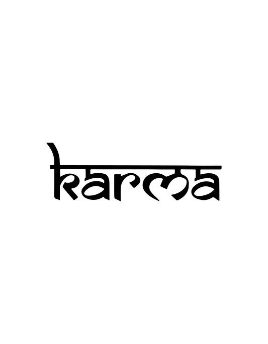 Karma semi-permanent tattoo – waterproof minimalist spiritual tattoo by Inkmafia