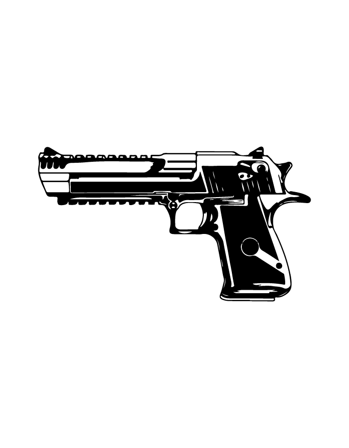 Pistol semi-permanent tattoo – waterproof gun design temporary tattoo by Inkmafia