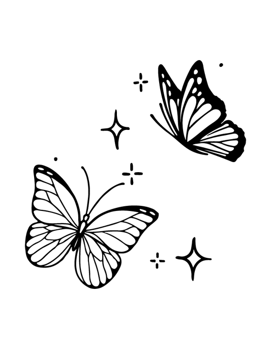 Sparkling Butterfly semi-permanent tattoo – waterproof glitter-inspired temporary tattoo by Inkmafia